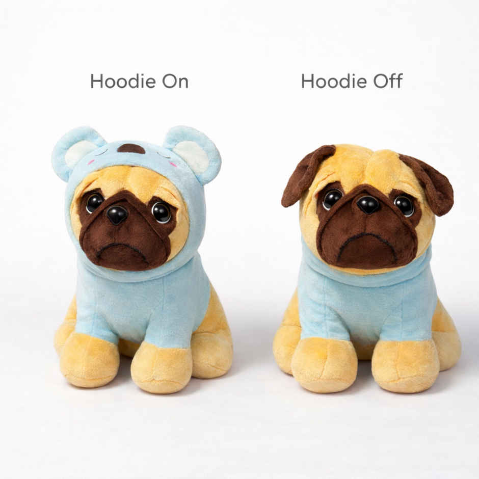 ZooWee Cute Blue Pug with Koala Hoodie Plush 30 cm