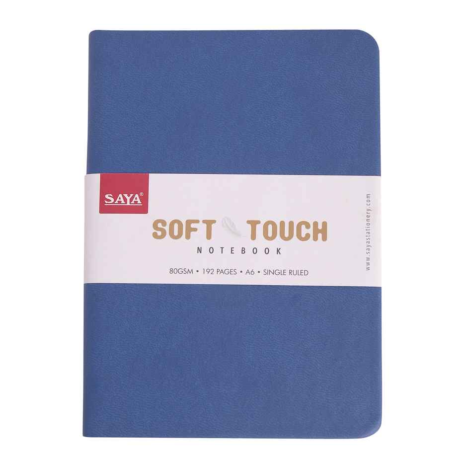 Saya Soft Touch A6 80 GSM Notebook | Single Ruled | Flexible PU Cover | 192 Pages | Assorted