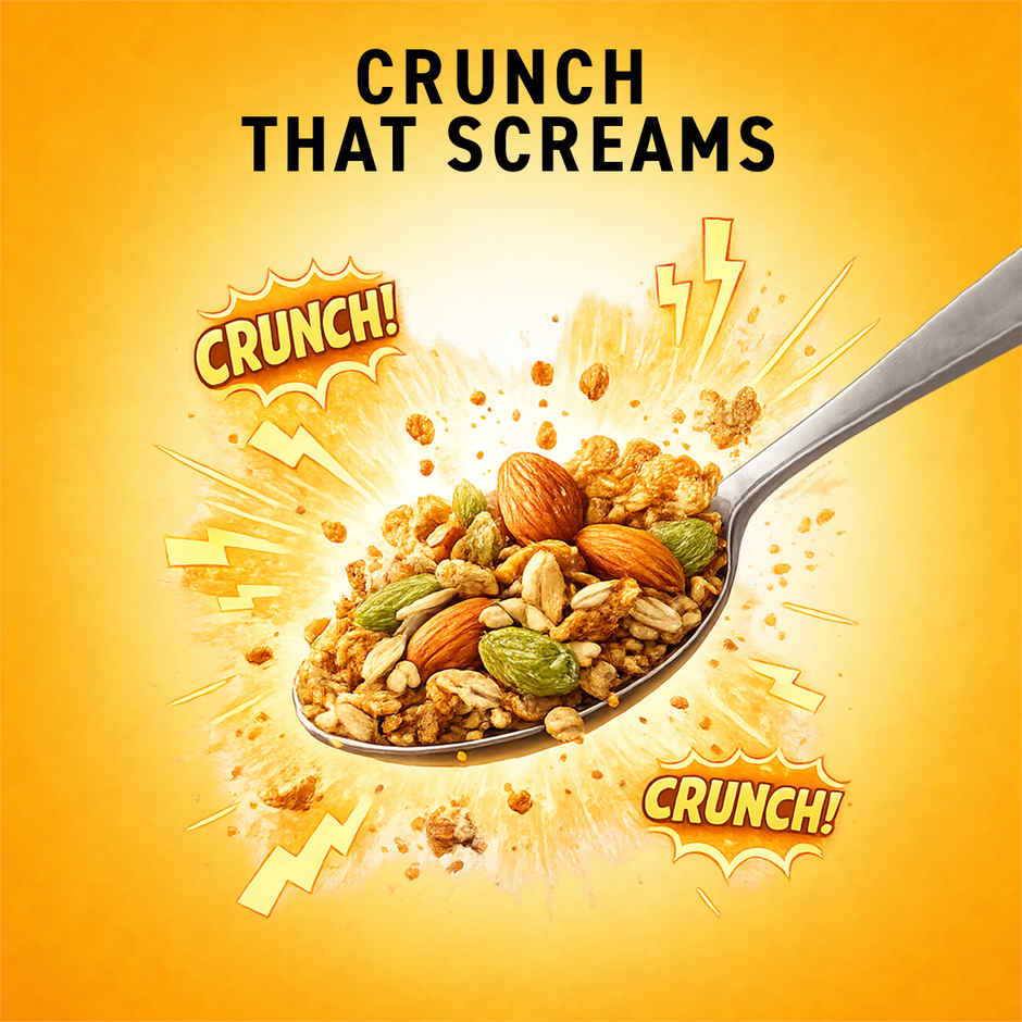 Bagrry's Crunchy Muesli with Almonds, Raisins & Honey(40% Oat Clusters)