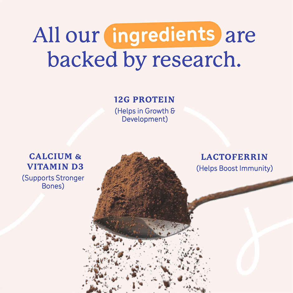 Gritzo Super Milk Growth+ | 10-12y Girls | 12g Protein Powder | Double Chocolate