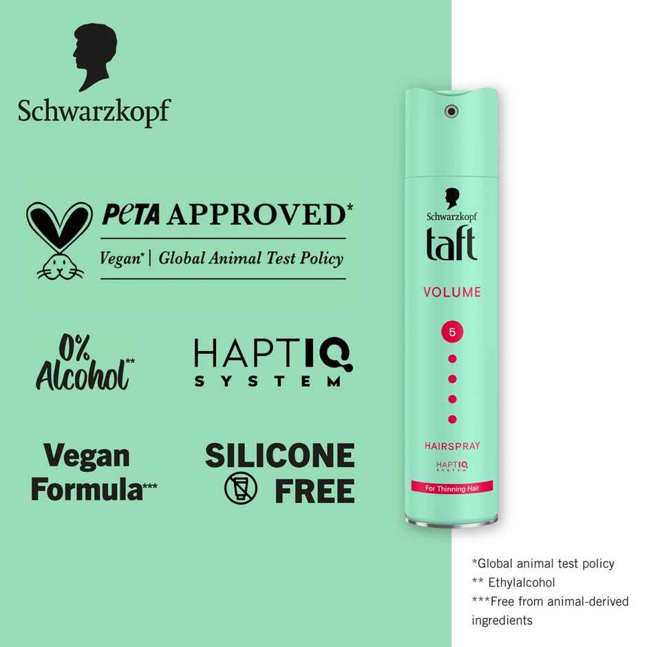 Schwarzkopf Taft Volumising Hold 5 | For Fine And Thinning Hair | Non-Sticky