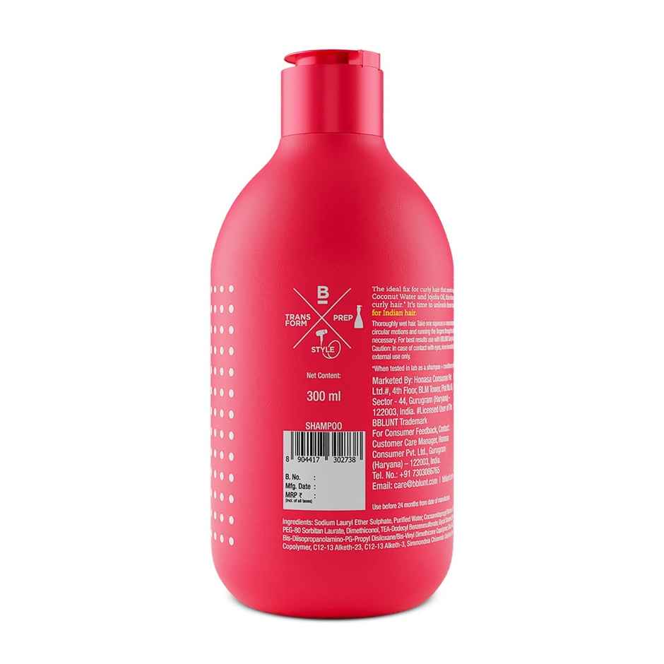 BBlunt Curly Hair Shampoo With Coconut Water & Jojoba Oil
