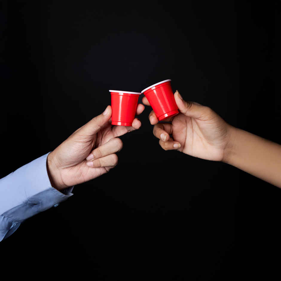 Premium Red Party Shot Cups | 60 ml | Pack of 20 | Disposable Glass | Urgo