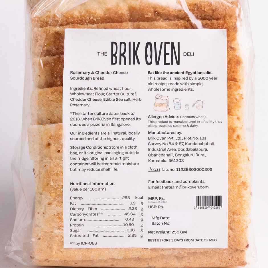 Brik Oven Rosemary & Cheddar Cheese Sour Dough Bread
