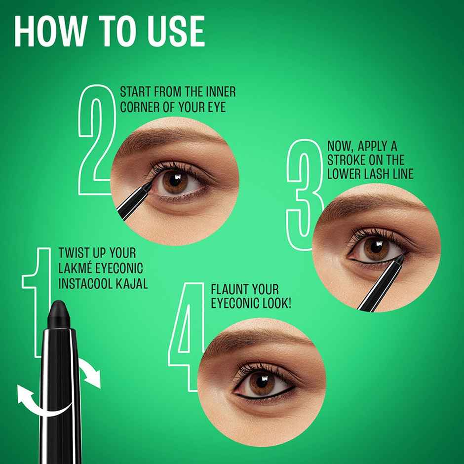 Lakme Eyeconic Insta Cool Kajal, Black