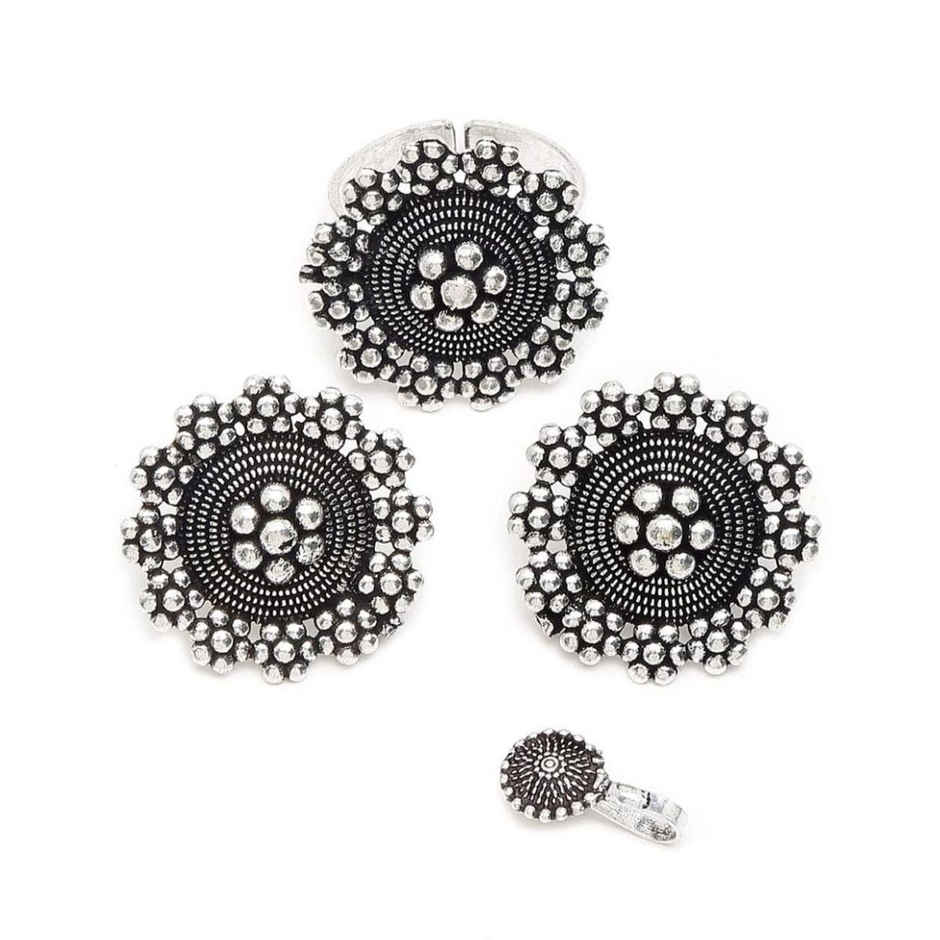 YouBella Silver-Plated Jewellery Set For Girls And Women - Silver