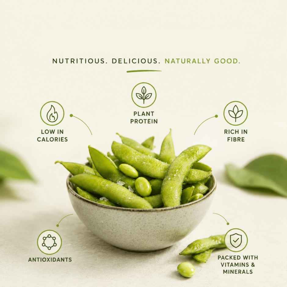 Gadre Edamame | No Added Preservatives | Frozen Green Soybeans | Ready To Eat | Healthy Veg Snack