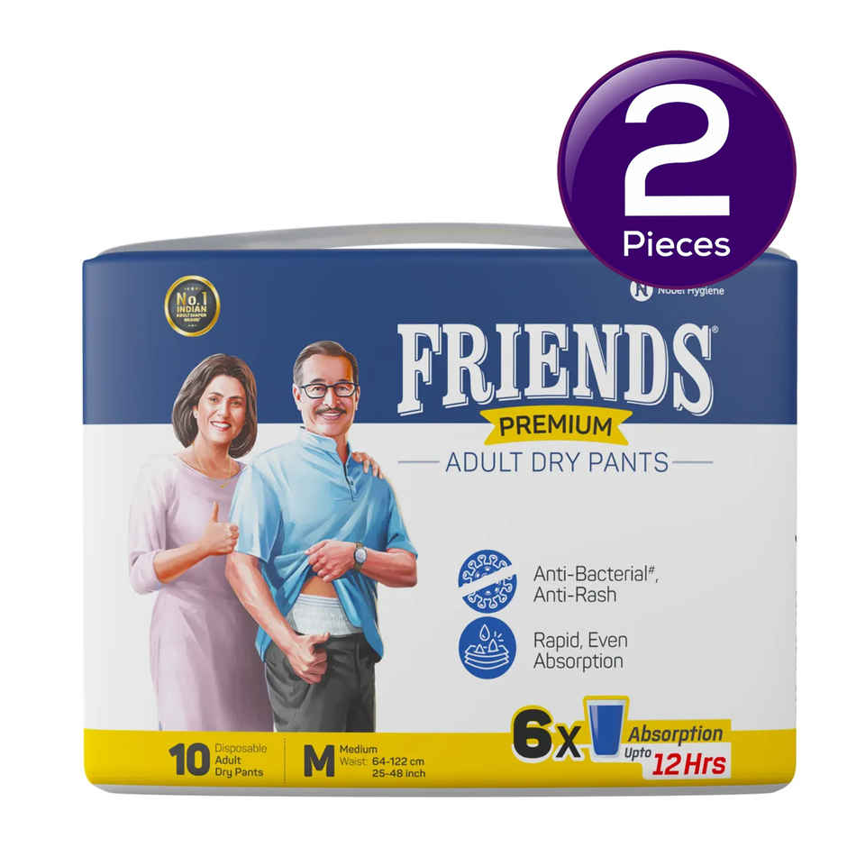 Friends Premium Adult Diapers Pant Style Medium Combo