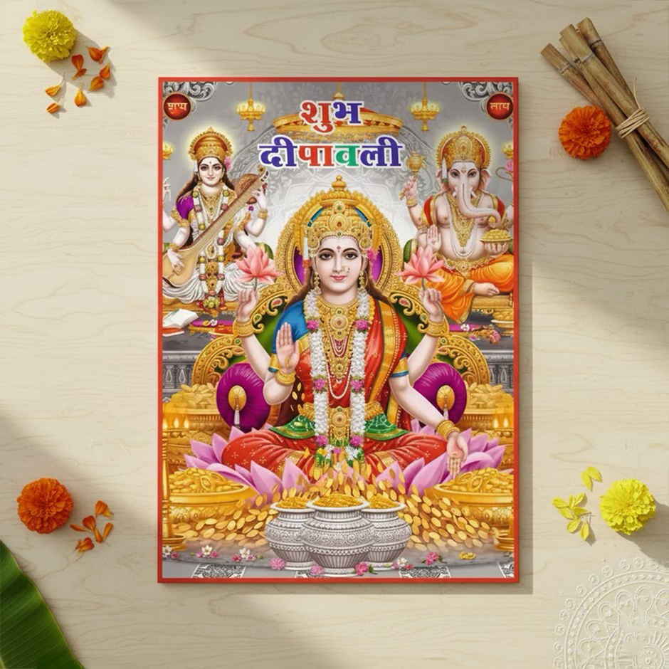 Laxmi Ganesh Deity Photo | 6 x 8 in | Assorted Designs | Divine Vibes