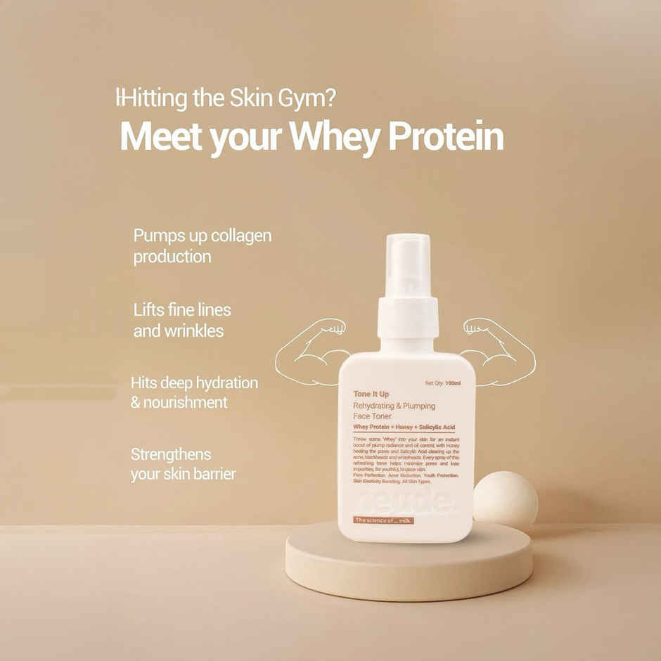 Neude Milk Peptide Face Toner With Whey Protein For Pore Rehydration & Acne Management 100 Ml