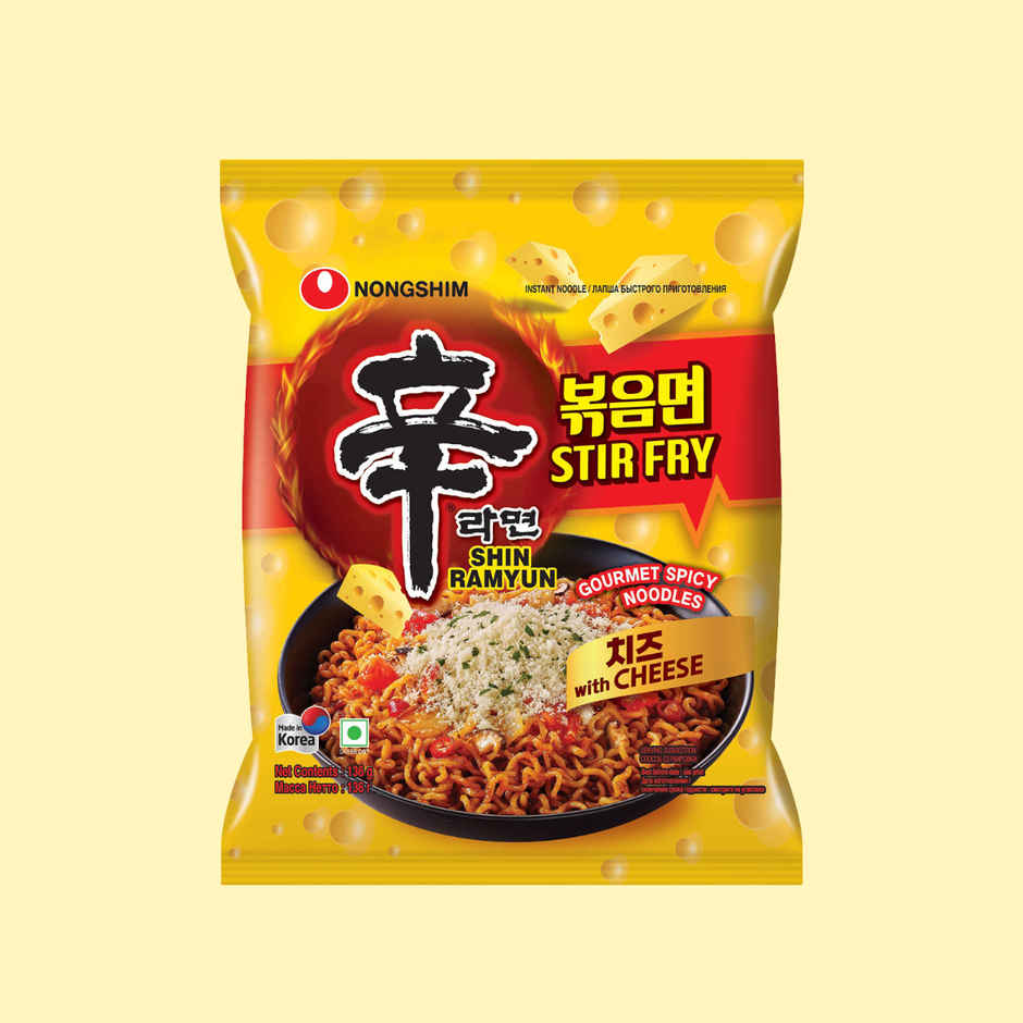Korean Nongshim Shin Ramyun Stir Fry Noodles With Cheese Veg