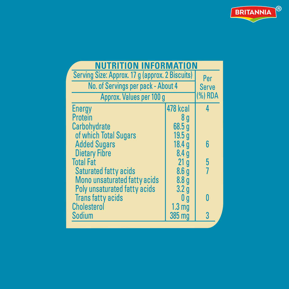 Britannia Nutrichoice Almond and Oats Milk Biscuits | Maida-free and Trans Fat-free