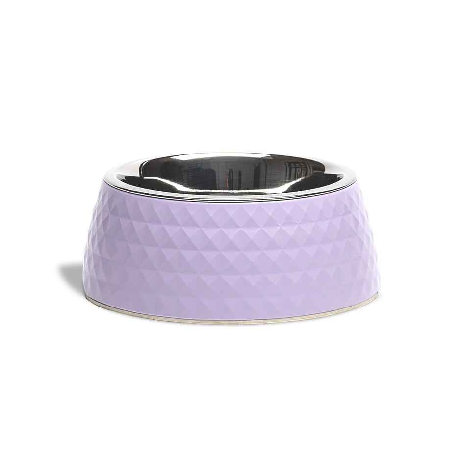 Zigly Lifestyle Retro Pyramid Dog Bowl - Lavender (L)