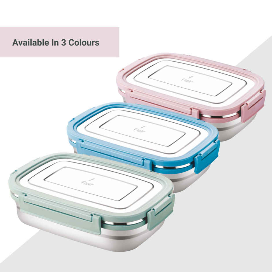 Flair Magic Meal 650 Ml Stainless Steel Lunch Box Set Blue