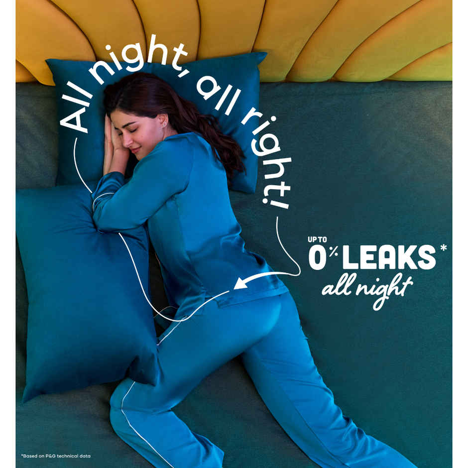 Whisper Bindazzz Nights Sanitary Pads | XXXL | 4 pcs