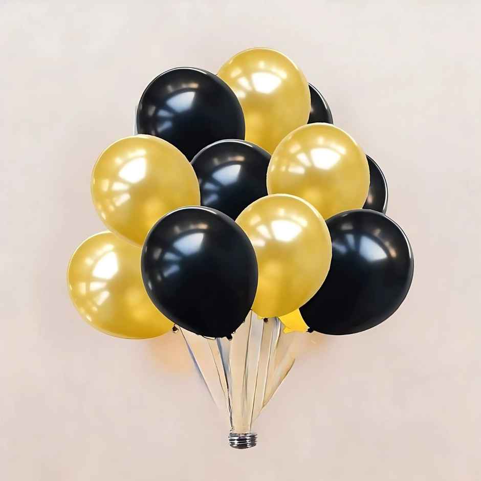 Balloons for Elegant Party Decoration | Black & Gold | Se7en