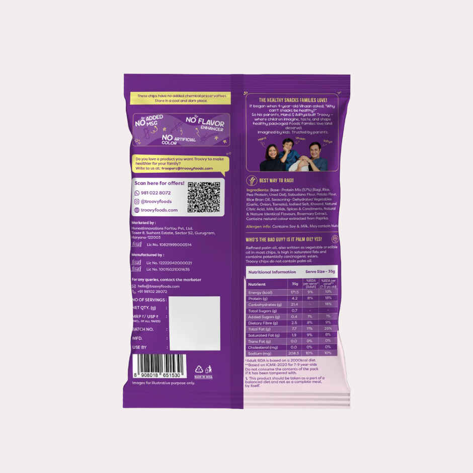 Troovy High Protein Ragi Chips | No Palm Oil, No Chemicals