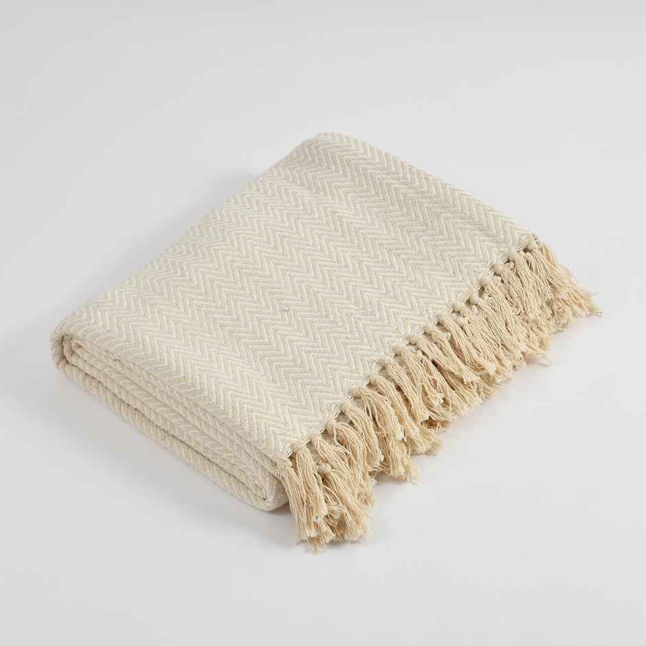 Sashaa World Chevron Sofa Throw With Tassels