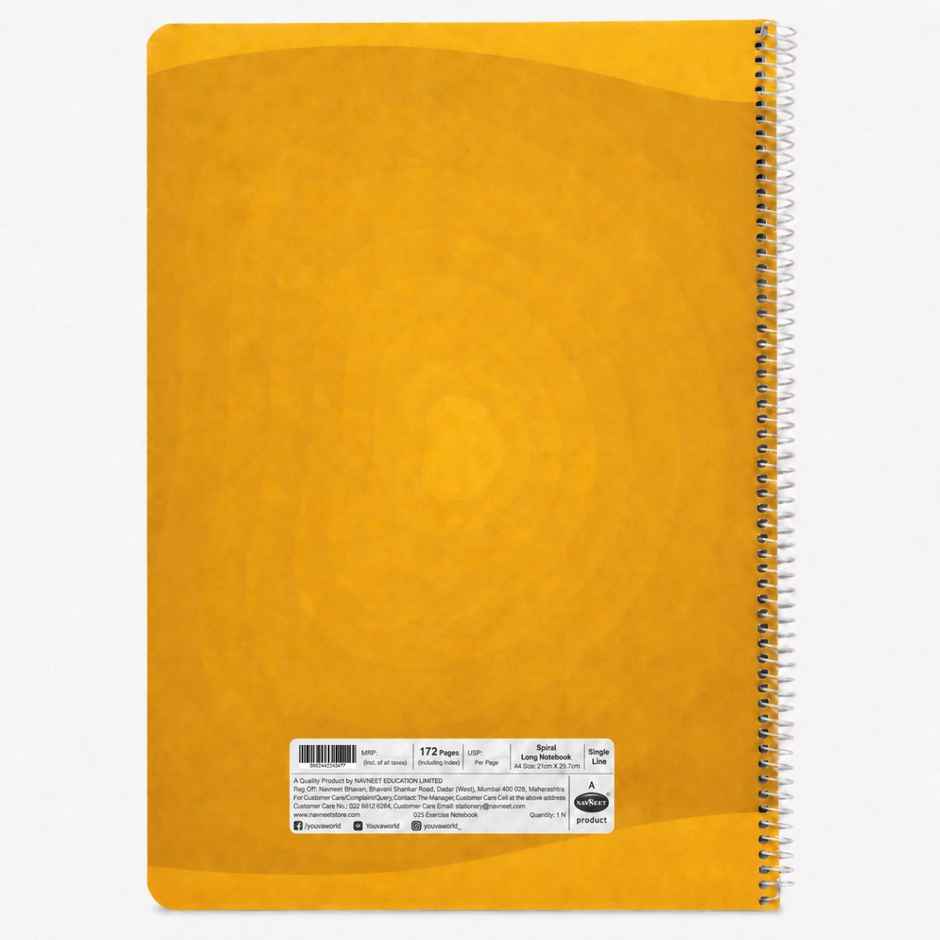 Youva by Navneet Naruto Spiral Long Notebook | A4 Size | 21 x 29.7 cm | Unruled | 172 Pages