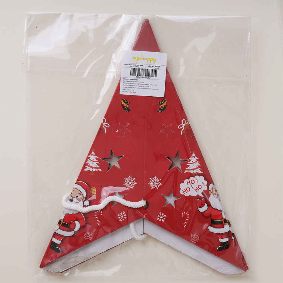 Oye Happy Christmas Star Lantern | Red 60 cm