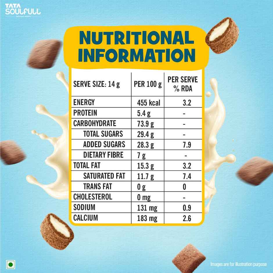 Tata Soulfull Ragi Bites Vanilla Fills, No Maida, More Cream Filling, Kids Cereal