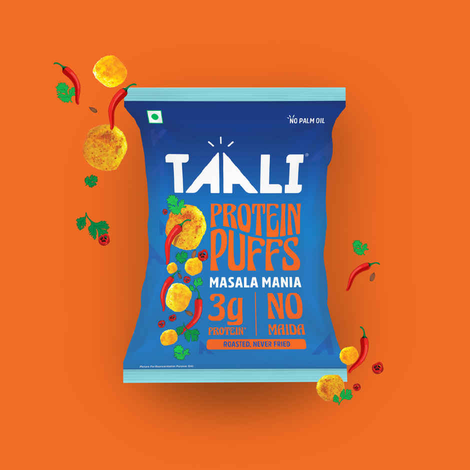 Taali Protein Puffs - Masala Puff, Roasted, Corn & Jowar, No Maida, Rich in Protein