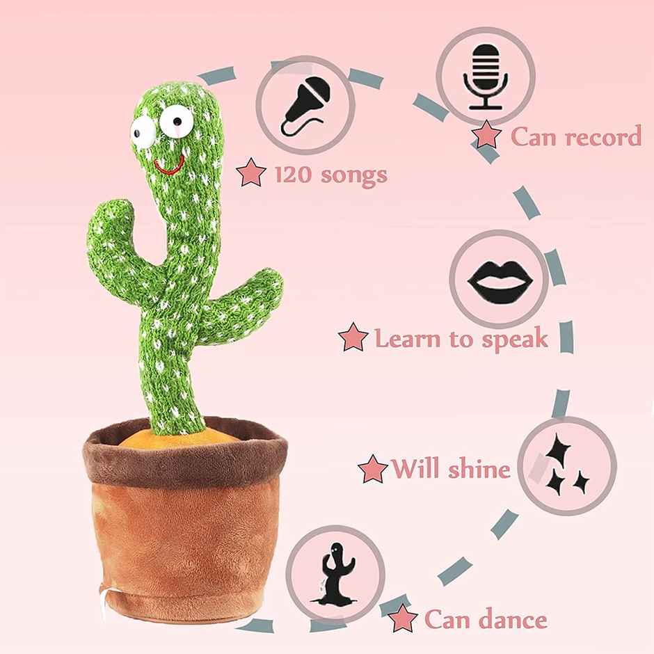 Toyshine Dancing Cactus Toy, Singing and Mimicking Toy with LED Lights