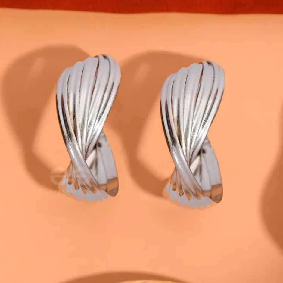 Everstylish Leveling It Up - Statement Silver Hoops