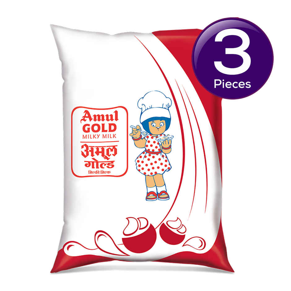 Amul Gold Full Cream Fresh Milk (Pouch) Combo