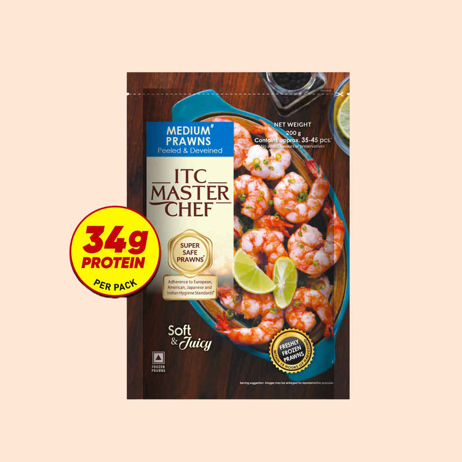 ITC Master Chef Medium Prawns | Peeled & Deveined | High Protein