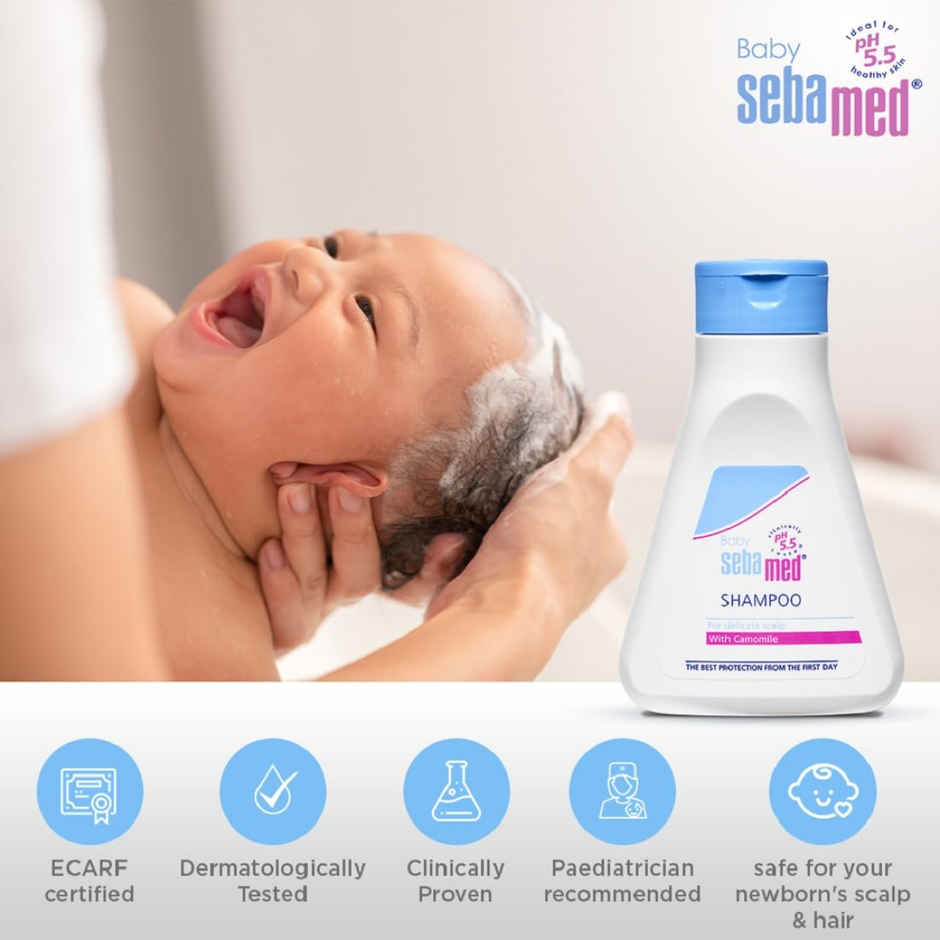 Baby Sebamed Shampoo | pH 5.5 | Ideal for Newborn's delicate scalp | No Tears
