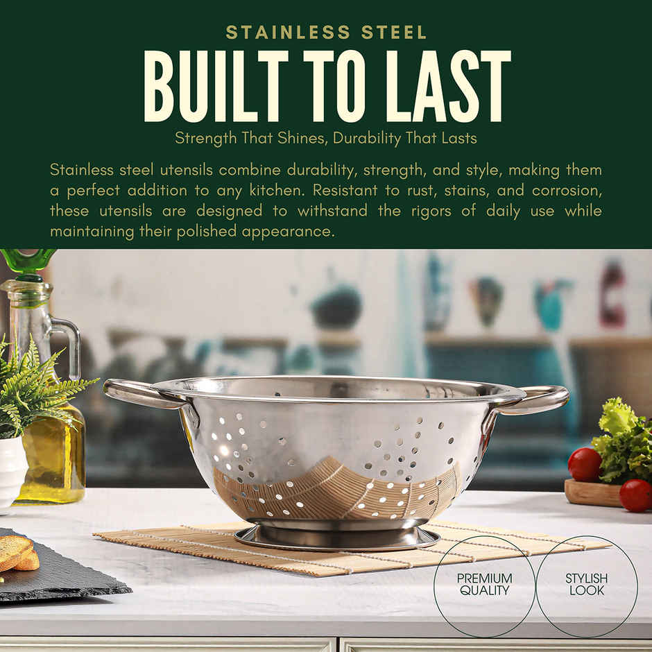 Jensons Stainless Steel Deep Colander 24 cm