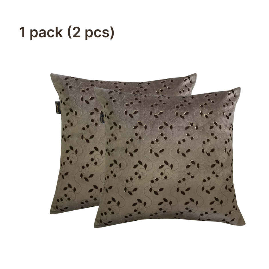Lushomes Velvet Cushion Covers - Light Beige | 16 x 16 inch