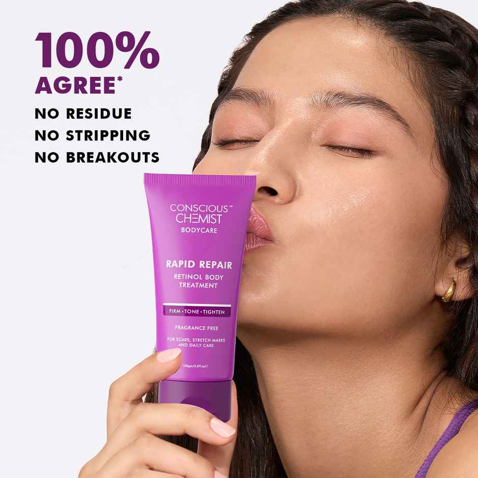 Conscious Chemist Retinol Body Cream Reduces Stretch Marks, Uneven Skin Tone & Scars