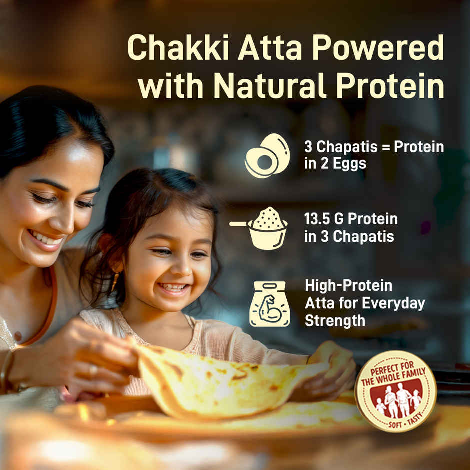 Annapurna Protein Power Atta | 25% Daily Protein | 13.5 G Protein in 3 Chapatis