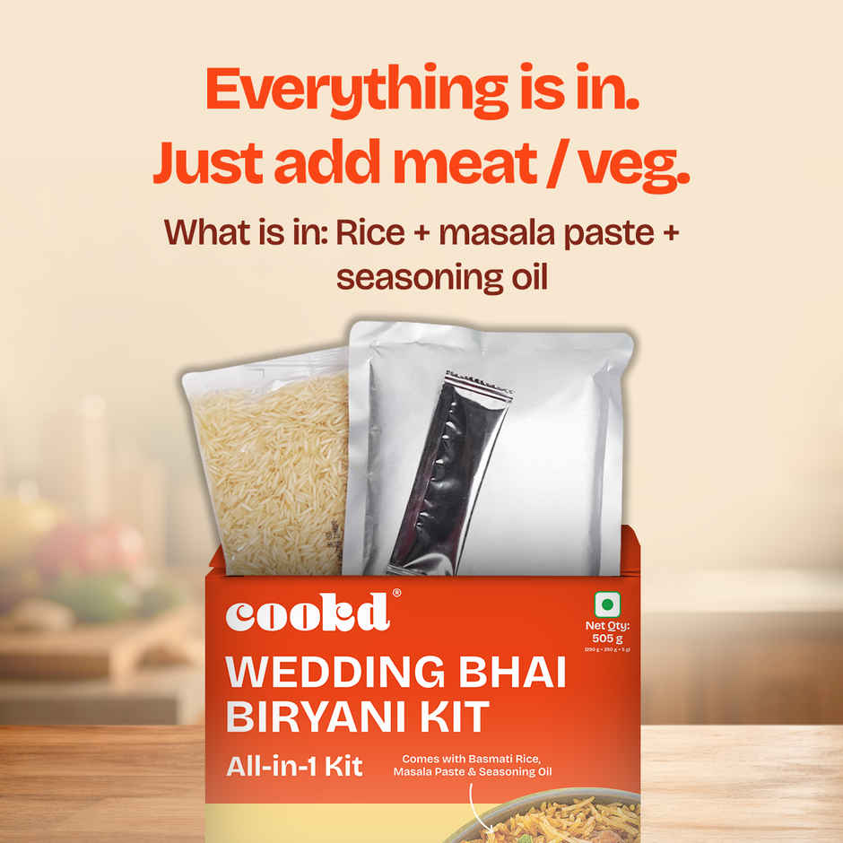 Cookd Wedding Bhai Biryani Kit - Ready to Cook | Long Grain