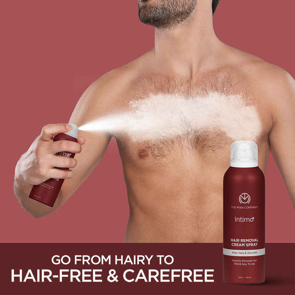 The Man Company Intimo Hair Removal Spray cream Spray (200 gm) I Contains aloevera & glycerin I for Men & Women |mild & easy to use