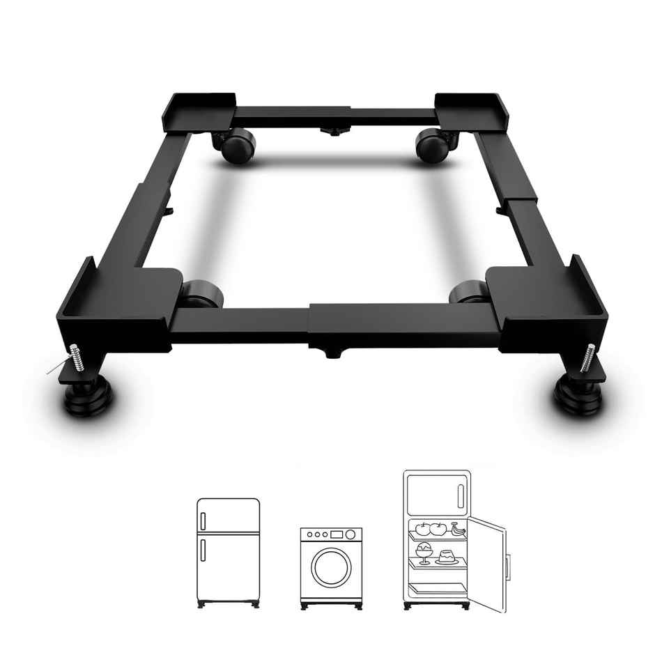 Smart Shelter Washing Machine Stand, Trolley With Wheels For Washing Machine & Fridge Black, 160Kg
