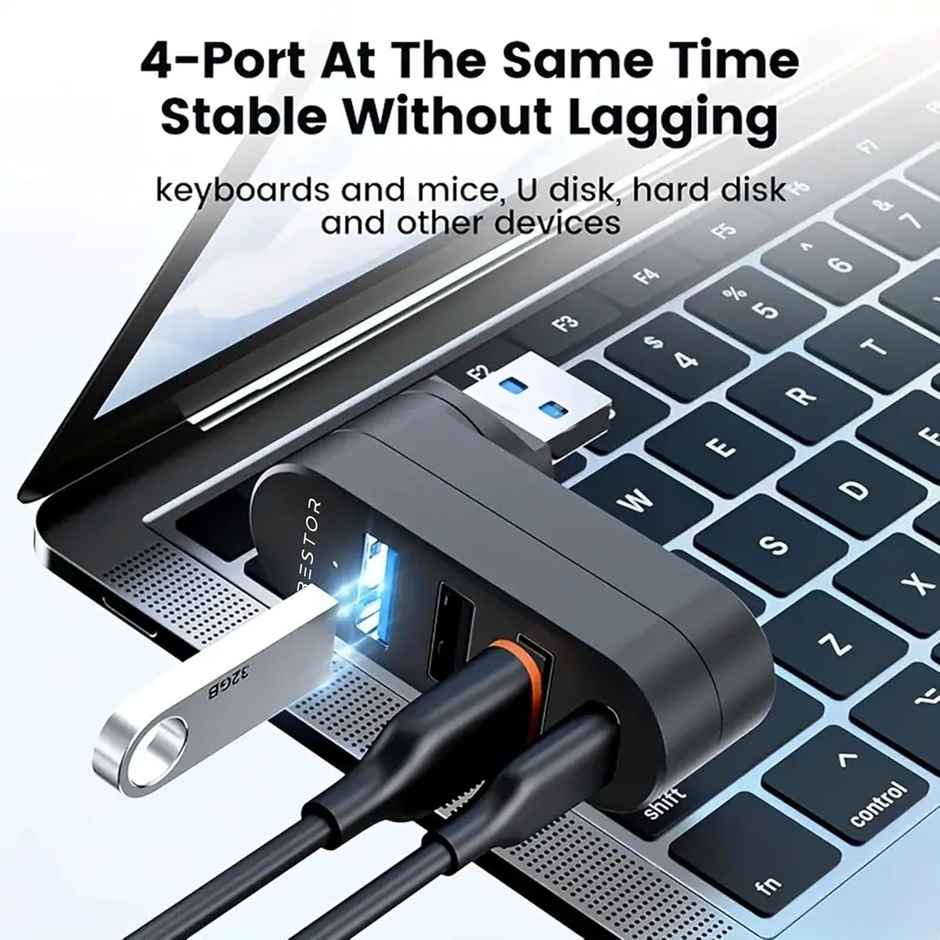 Bestor USB 3.0 Hub 4-Port USB 3.0 Hub 90�/180�[Degree Rotatable]