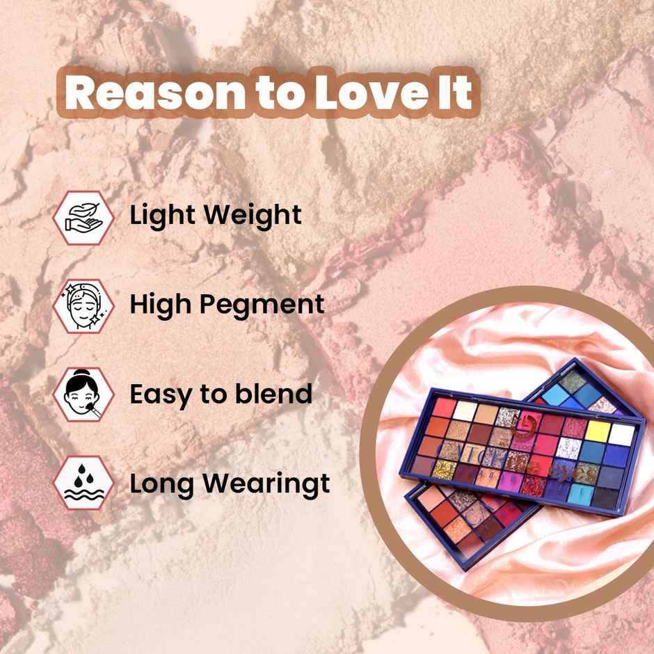 Mattlook Catch the Eyes Eyeshadow Palette | Highly Pigmented | Shimmer & Matte | Waterproof | Shade 02