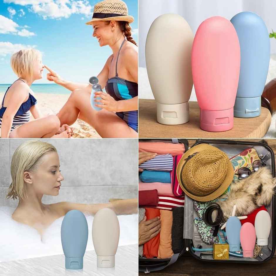 DALUCI Travel Bottles for Toiletries Shampoo Bottle Set Leakproof Plastic 60ml Multicolour