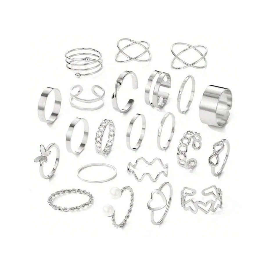 Youbella Celebrity Inspired Combo Of 44 Rings Set For Women And Girls (Multicolor) (Ybrg - 20266)
