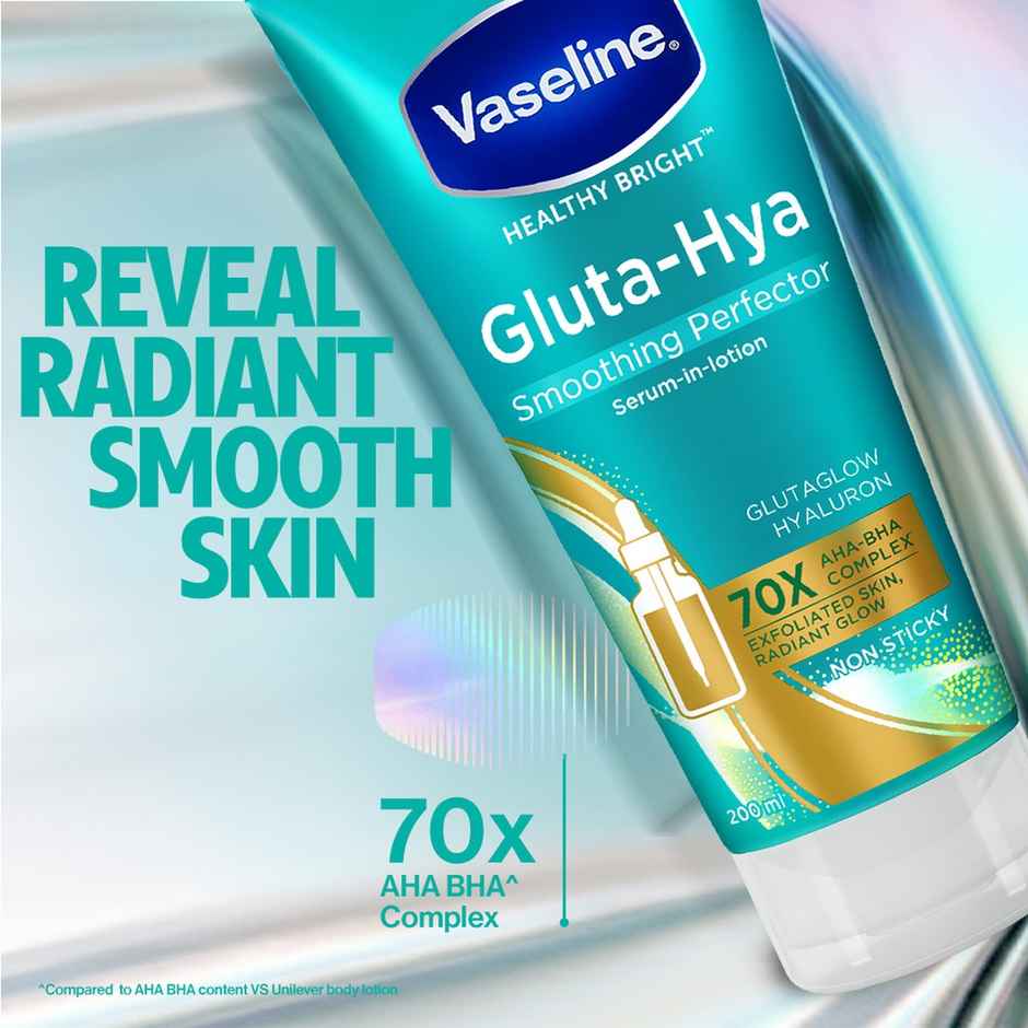 Vaseline Gluta Hya AHA BHA Exfoliating Lotion | Exfoliates Dead Skin | Smooths Rough Skin