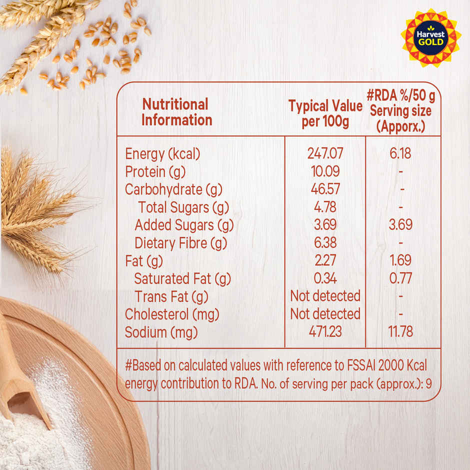 Harvest Gold - Pure Whole Wheat Bread (Zero Maida)