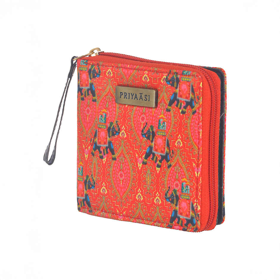 Priyaasi Women's Animal Print Fabric Wallets | Red - One Size