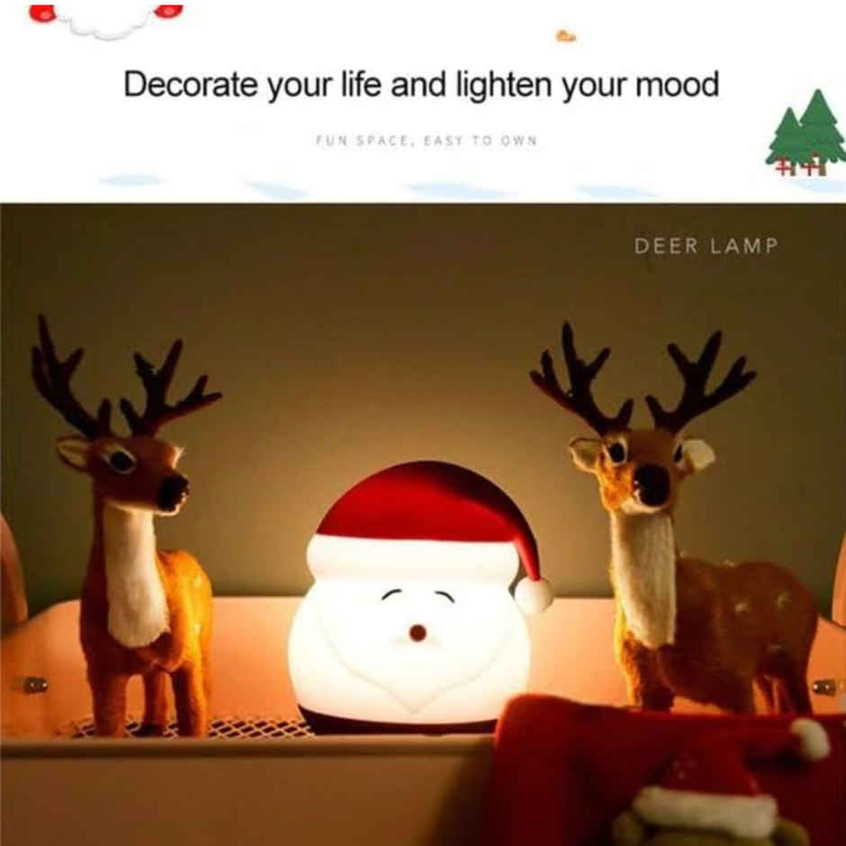 Desidiya Santa Silicone Night Lamp - Cute White Led Light For Kids,Bedroom Decor And Christmas Gift