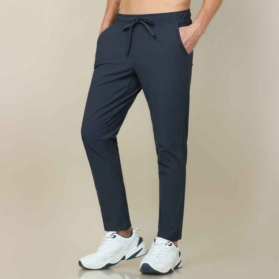 Technosport Men Poly Solid Relax Fit Sports Trackpants with DURACOOL+ | Carbon Grey | XXL