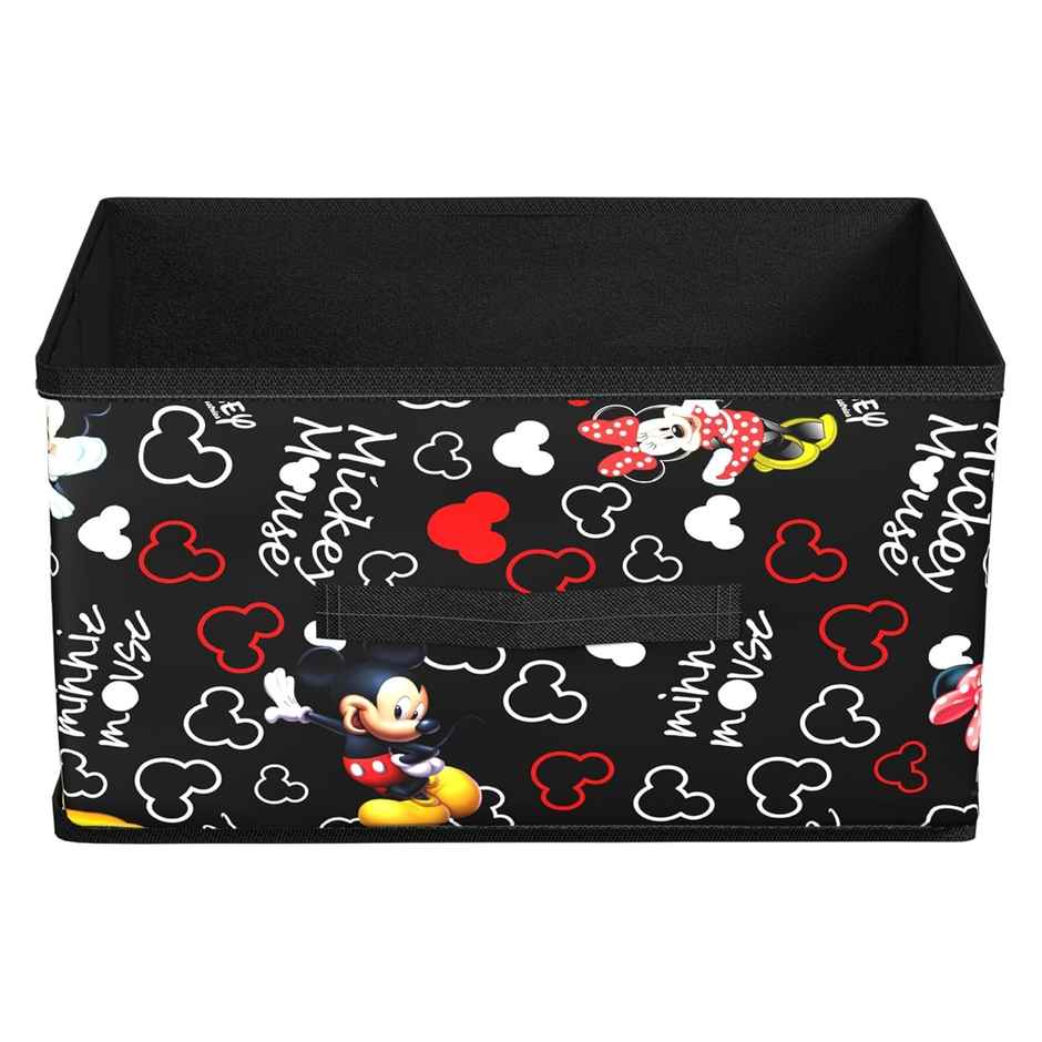Kuber Industries Foldable Disney Mickey Storage Box|Toy Box Storage For Kids| Black