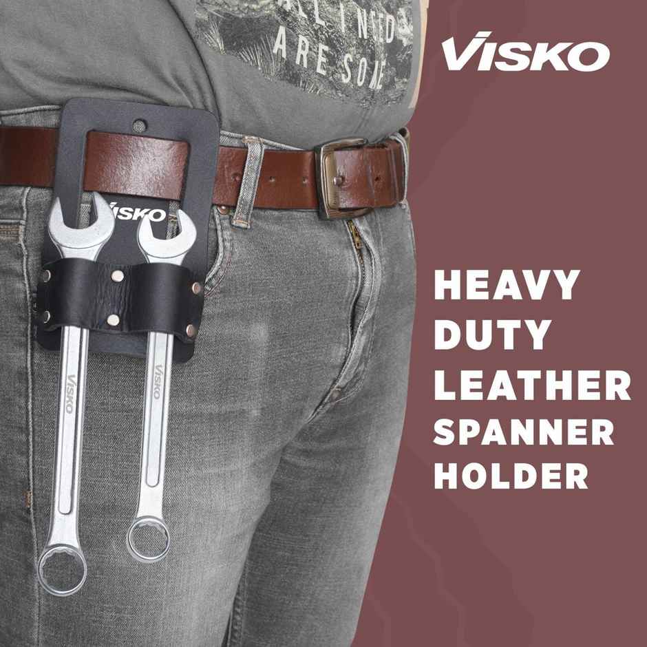 Visko VLB 020 Leather 2 Spanner Holder Heavy Duty Leather Tool Holster