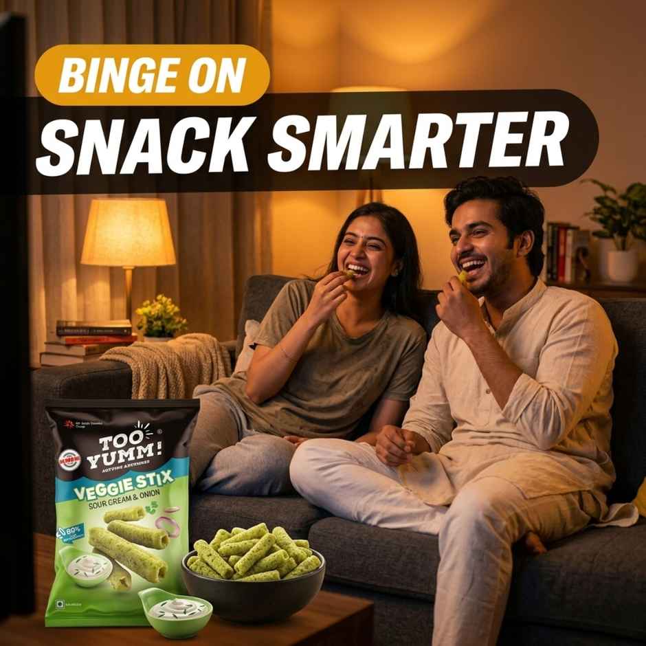 Too Yumm Sour Cream & Onion Veggie Stix, 60% Less Saturated Fats, No Palm Oil Healthy Snacks